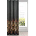 Zasłona ANGELINA z welwetu zdobiona z geometrycznym wzorem - 140 x 250 cm - czarny 2