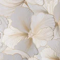 NOVA PRINT GIFT Komplet pościeli ELMIRA z wysokogatunkowej satyny bawełnianej z motywem graficznych kwiatów w kartonowym opakowaniu na prezent - 160 x 200 cm - beżowy 4