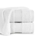 Ręcznik LIANA z bawełny z żakardową bordiurą przetykaną srebrną nitką - 30 x 50 cm - biały 1