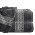 Ręcznik bawełniany  MALIKA 70X140 cm z żakardową bordiurą ze wzorem podkreślonym błyszczącą nicią grafitowy - 70 x 140 cm - grafitowy 1