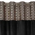 Zasłona ELEN z welwetu z ozdobnym pasem z jasnozłotym nadrukiem geometrycznym w górnej części - 140 x 250 cm - czarny 6
