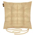 ADORE dwustronna welurowa poduszka siedziskowa na krzesło z dziewięcioma pikowaniami, gramatura 195 g/m2 - 40 x 40 x 6 cm - beżowy 2