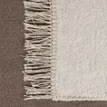 Koc AKRYL  miękki w dotyku dwustronny koc bawełniano-akrylowy z frędzlami beżowo-brązowy - 220 x 240 cm - beżowy 3