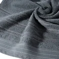 Ręcznik z bordiurą przetykaną błyszczącą nicią - 50 x 90 cm - stalowy 5