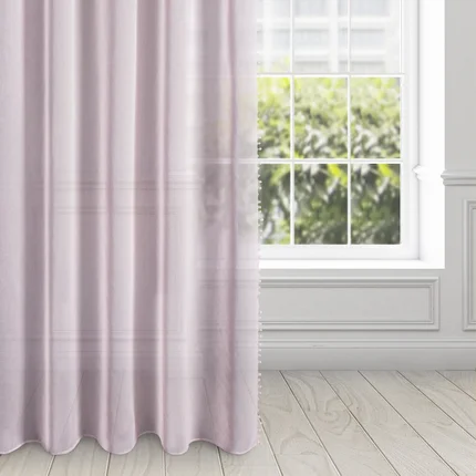 Dekoracja okienna obszyta tasiemką z pomponami Dekoracja okienna obszyta tasiemką z pomponami - 140 x 270 cm