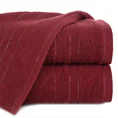 Ręcznik GALA bawełniany z  bordiurą w paski podkreślone błyszczącą nicią - 50 x 90 cm - bordowy 1