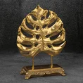 Egzotyczny liść monstery figurka ceramiczna złota - 19 x 8 x 26 cm - złoty 1