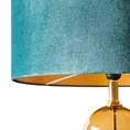 Lampa stojąca MUSA z podstawą łączącą szkło i metal oraz welwetowym abażurem - ∅ 46 x 165 cm - turkusowy 2