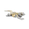 Figurka dekoracyjna jaszczurka zdobiona srebrno-złota - 21 x 8 x 3 cm - złoty 2