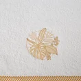 Ręcznik  PALMS bawełniany z haftowaną bordiurą w egzotyczne liście - 50 x 90 cm - biały 2