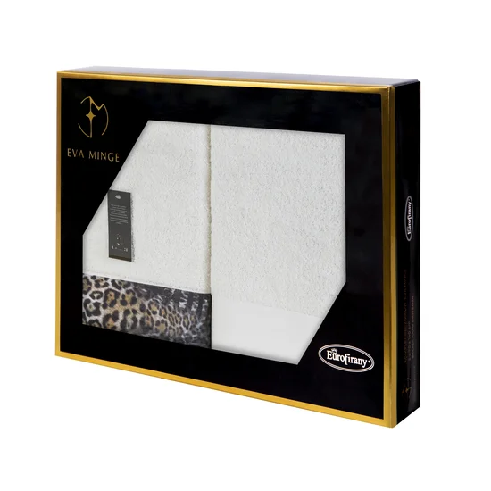 EWA MINGE Komplet ręczników AGNESE w eleganckim opakowaniu, idealne na prezent! - 2 szt. 50 x 90 cm - kremowy