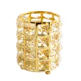 Świecznik TESA z metalu szkła i kryształków w stylu glamour, złoty - ∅ 9 x 12 cm - złoty 3