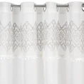 Firana DIANA zdobiona srebrnym haftem oraz pomponami - 140 x 250 cm - biały 4
