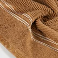 EWA MINGE Ręcznik FILON w kolorze brązowym, w prążki z ozdobną bordiurą przetykaną srebrną nitką - 30 x 50 cm - brązowy 5