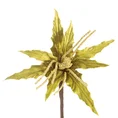 Świąteczny kwiat dekoracyjny z welwetu - 30 cm - zielony 2