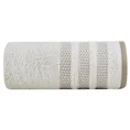 Ręcznik NASTIA z żakardową bordiurą w pasy w stylu eko - 50 x 90 cm - kremowy 3