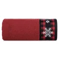 Ręcznik świąteczny RUDOLF 01 bawełniany z żakardową bordiurą ze śnieżynkami - 50 x 90 cm - czerwony 3