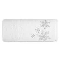 Ręcznik świąteczny SANTA 13 bawełniany  z aplikacją ze śnieżynkami i kryształkami - 70 x 140 cm - biały 3
