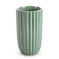 Wazon ceramiczny na donicę ARINA ze żłobieniami - ∅ 12 x 20 cm - zielony 2