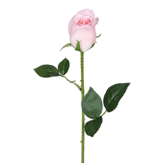 RÓŻA kwiat sztuczny dekoracyjny - 54 cm - jasnoróżowy