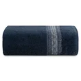 Ręcznik bawełniany MALIKA 70X140 cm z żakardową bordiurą ze wzorem podkreślonym błyszczącą nicią granatowy - 70 x 140 cm - granatowy 3