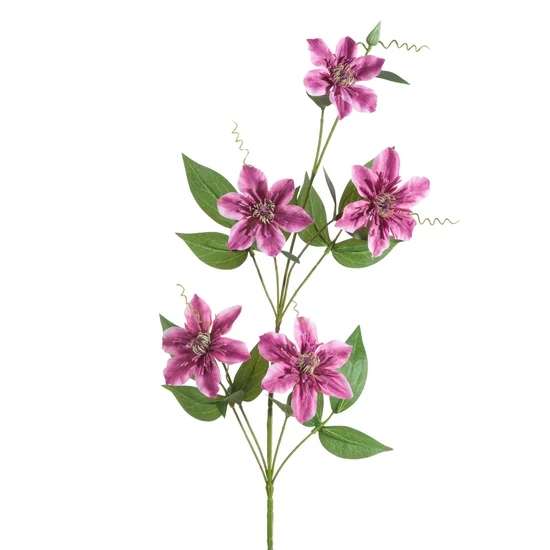 PNĄCZE POWOJNIK sztuczny kwiat dekoracyjny z płatkami z jedwabistej tkaniny - 85 cm - amarantowy