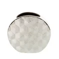 Wazon ceramiczny MILA z wytłaczanym geometrycznym wzorem - 20.7 x 8.2 x 20.2 cm - szampański 1