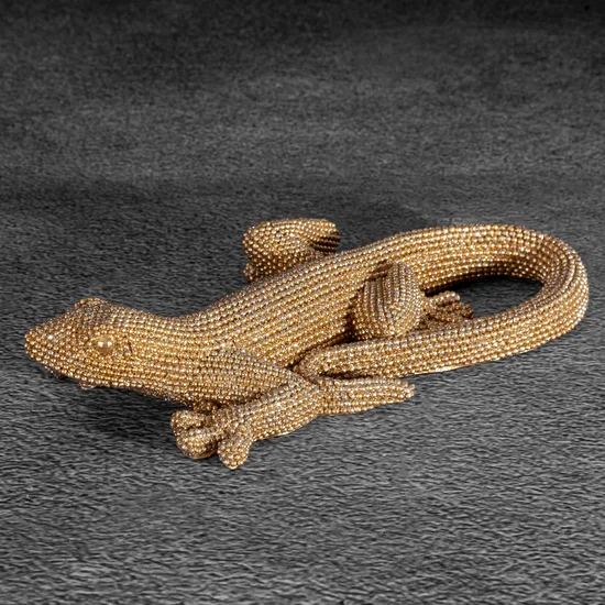 Figurka dekoracyjna ELDO o drobnym strukturalnym wzorze - 19 x 10 x 4 cm - złoty