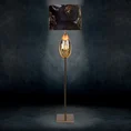 LIMITED COLLECTION Lampa stojąca PEONIA 2 z podstawą łączącą szkło i metal oraz welwetowy abażur PASJA CZERNI - ∅ 43 x 157 cm - wielokolorowy 1