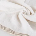 Komplet 2 szt ręczników KOS z  ozdobną żakardową bordiurą w paseczki - 36 x 25 x 12 cm - kremowy 8