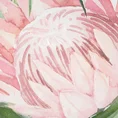 Obraz EGZOTIC  z tropikalnymi kwiatami i liśćmi ręcznie malowany na płótnie - 80 x 80 cm - zielony/różowy 2