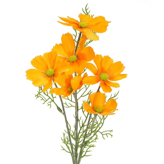 KOSMOS PIERZASTY, kwiat sztuczny dekoracyjny - dł. 60 cm dł. z kwiatami 28 cm śr. kwiat 8 cm - pomarańczowy