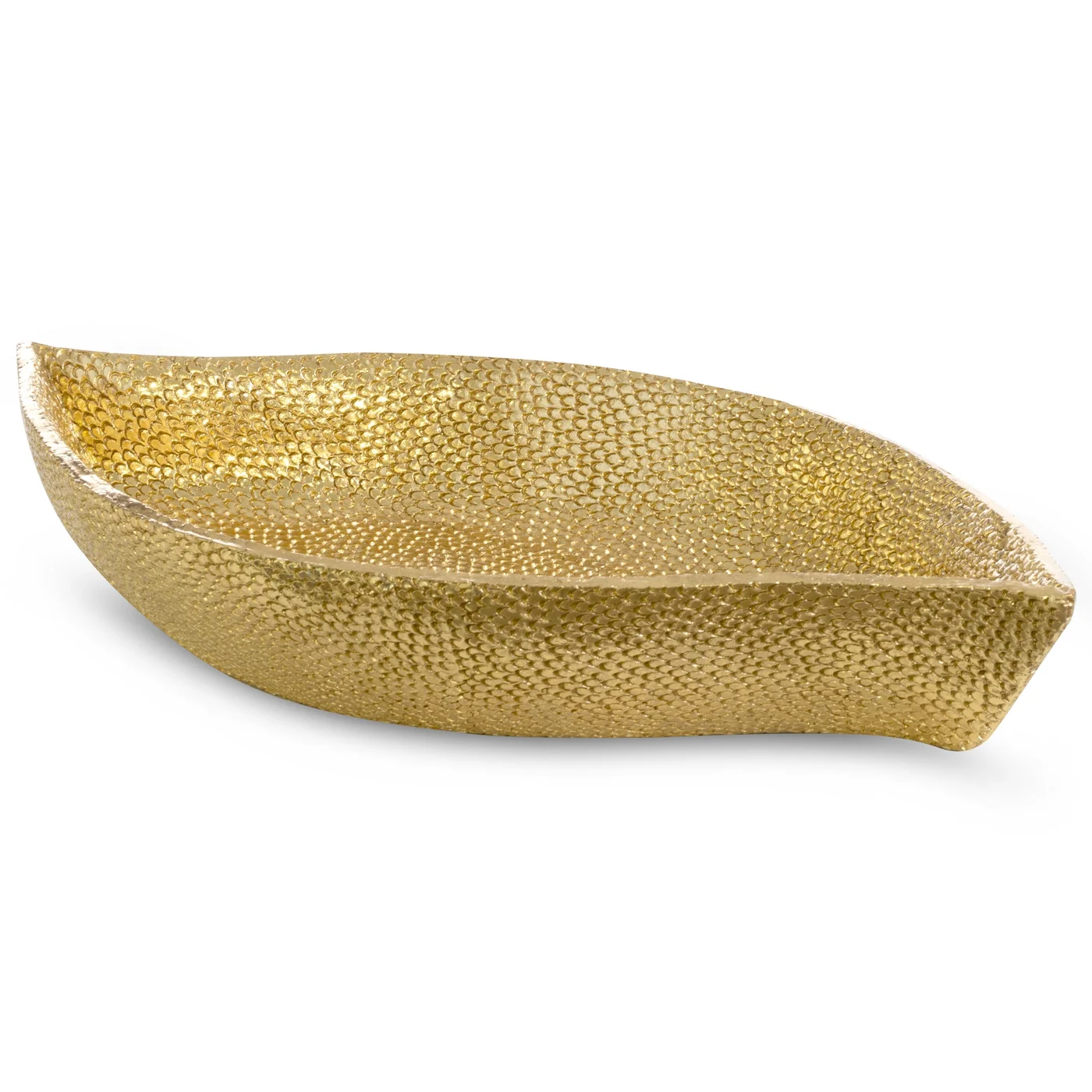 Patera dekoracyjna złota w formie łódki