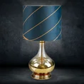 LIMITED COLLECTION Lampa stołowa LOTOS 4 na szklanej podstawie z efektem ombre z welwetowym abażurem HARMONIA TURKUSU - ∅ 32 x 61 cm - turkusowy 1