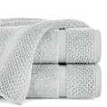 Ręcznik VILIA z puszystej i wyjątkowo grubej przędzy bawełnianej  podkreślony ryżową bordiurą - 70 x 140 cm - jasnopopielaty 1