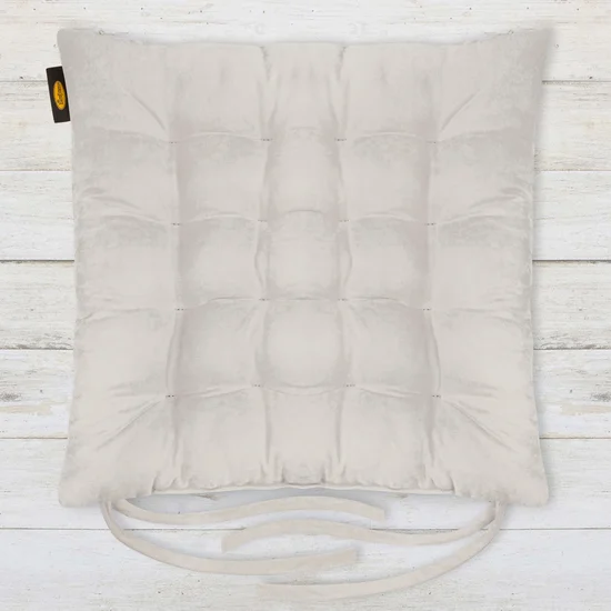 ADORE dwustronna welurowa poduszka siedziskowa na krzesło z szesnastoma pikowaniami, gramatura 195 g/m2 - 40 x 40 x 6 cm - popielaty