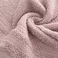 Ręcznik ALLY z bordiurą w pasy przetykany kontrastującą nicią miękki i puszysty, zero twist - 70 x 140 cm - pudrowy róż 5