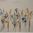 Bieżnik z grubszej tkaniny gobelinowej z nicią szenilową z motywem polnych kwiatów - 40 x 100 cm - naturalny 2