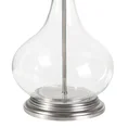 Lampa stołowa KIM na podstawie z przezroczystego szkła z turkusowym  abażurem z lśniącego welwetu - ∅ 32 x 61 cm - turkusowy 4