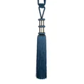 Dekoracyjny sznur JOLIE do upięć z chwostem z metalowymi obrączkami - 78 x 38 cm - ciemnoniebieski 2