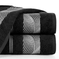 EUROFIRANY CLASSIC Ręcznik SYLWIA 2 z żakardową bordiurą z falującym wzorem - 70 x 140 cm - czarny 1