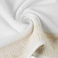 Ręcznik METALIC z  żakardową bordiurą z motywem liści bananowca wykonanym złotą nicią - 30 x 50 cm - biały 4
