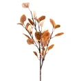 GAŁĄZKA OZDOBNA z liśćmi z  tkaniny, kwiat sztuczny dekoracyjny - 90 cm - brązowy 1