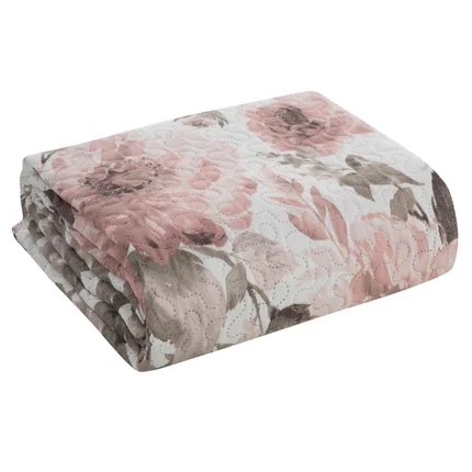DESIGN 91 Narzuta FLOWER 1 z nadrukiem malowanych pędzlem kwiatów DESIGN 91 Narzuta FLOWER 1 z nadrukiem malowanych pędzlem kwiatów - 200 x 220 cm