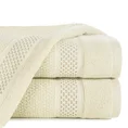 Ręcznik DANNY bawełniany o ryżowej strukturze podkreślony żakardową bordiurą o wypukłym wzorze - 70 x 140 cm - kremowy 1