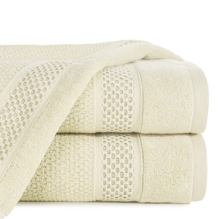 Zdjęcia - Ręcznik  DANNY bawełniany o ryżowej strukturze podkreślony żakardową bordiu