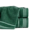 Ręcznik AMANDA z ozdobną bordiurą w pasy - 70 x 140 cm - butelkowy zielony 1