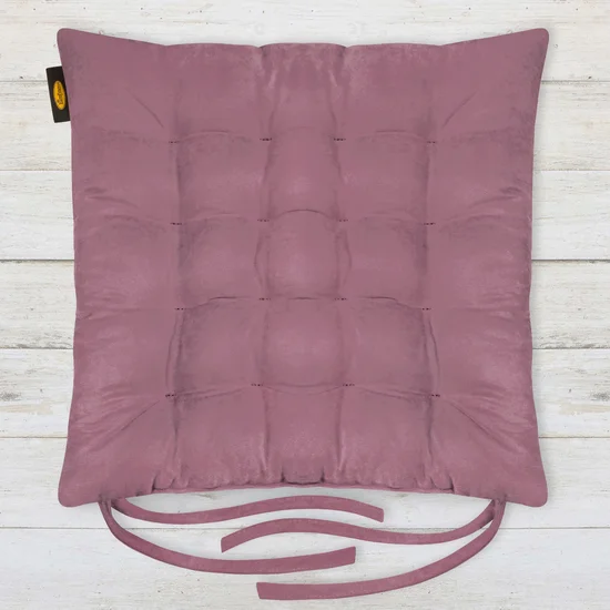 ADORE dwustronna welurowa poduszka siedziskowa na krzesło z szesnastoma pikowaniami, gramatura 195 g/m2 - 40 x 40 x 6 cm - jasnofioletowy