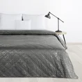 DESIGN 91 narzuta welwetowa pikowana metodą hot press w wzór karo - 170 x 210 cm - stalowy 1