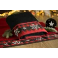 Ręcznik świąteczny RUDOLF 02 bawełniany z żakardową bordiurą w kratkę i haftem ze śnieżynkami - 50 x 90 cm - czarny 8